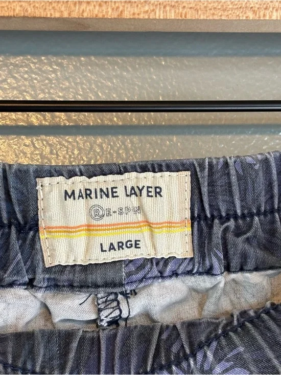 Marine Layer Re-Spun Large Allison Pull On Pants Blue Floral - Picture 6 of 7